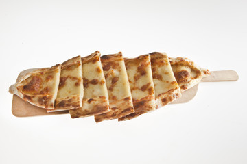 Turkish traditional beef Pide isolated