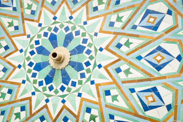 detail of islam mosaic fountain