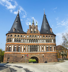  Holstentor gate in Luebeck