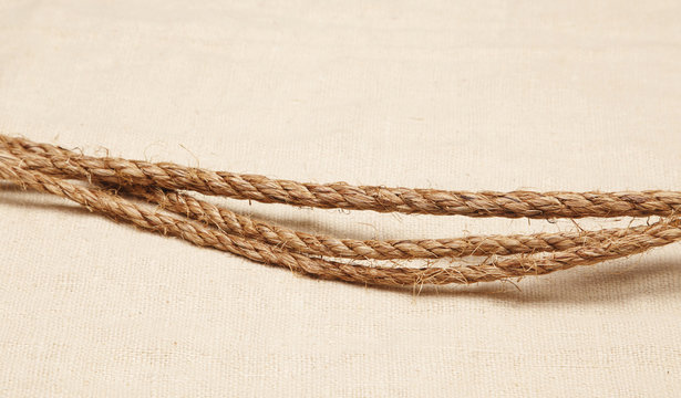 Background of burlap and rope
