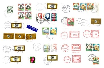 Bunch of italian post stamp