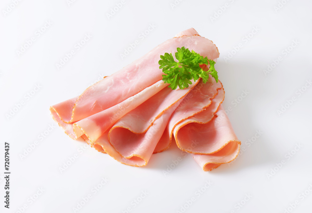 Poster baked ham slices