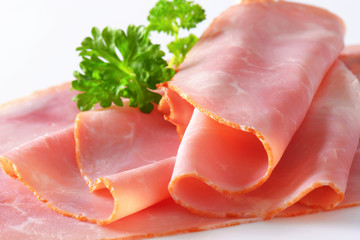 Baked ham slices