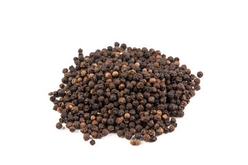 Black pepper was placed on a white background