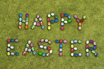 Easter Eggs on Grass