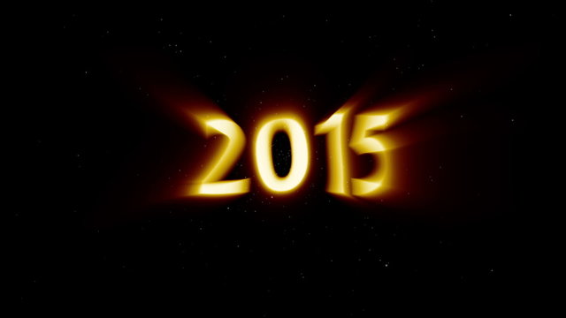 2015 New Year Coming in Light Rays