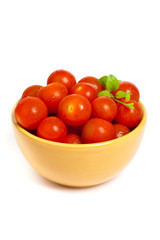 Red Cherry tomatoes on white background
