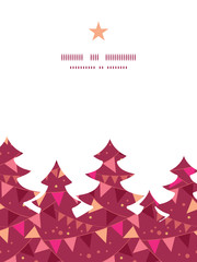 Vector decorations flags Christmas tree silhouette pattern frame