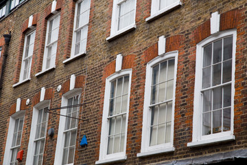Fototapeta na wymiar traditional English sash windows