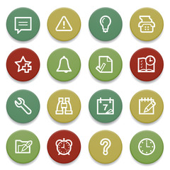 Organizer contour icons on color buttons.
