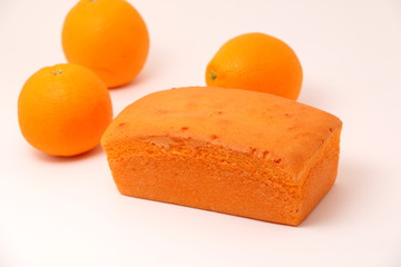 orange Butter Cake on white background