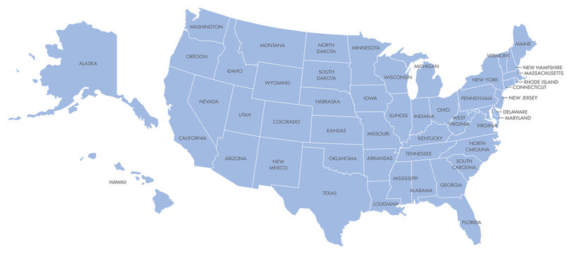 USA Map with State Names