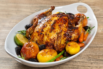 Whole Roasted Holiday Chicken With Potatoes and Apples
