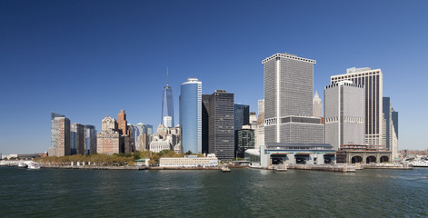 Fototapeta na wymiar The New York City Downtown w the Freedom tower 2014