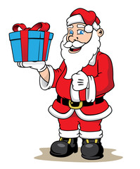 Santa Claus giving a Christmas present