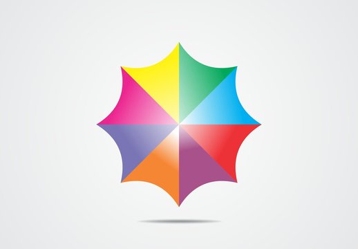 Umbrella colorful logo vector