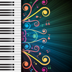 Background with piano keys