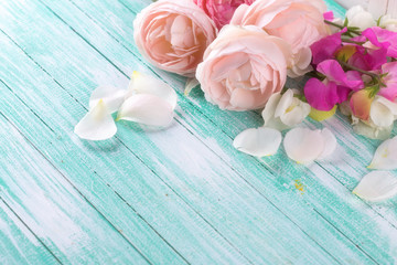 Postcard with elegant  flowers