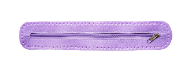 violet zipper isolated on white background