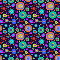 Seamless background with multi-colored psychedelic pattern