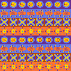 Seamless texture with bright ethnic patterns - 72087869