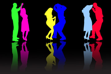 Vector silhouette of people.