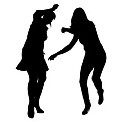 Vector silhouette of women.