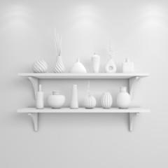 Simple shelves on a wall.
