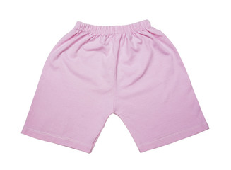 children's pink shorts isolated on white background