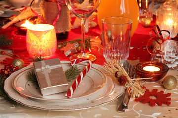 decorated christmas table