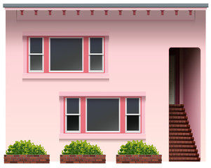 A big pink house