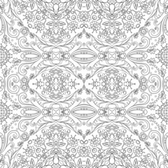 Seamless outline floral pattern