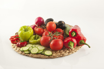 collection vegetables isolated on a white background