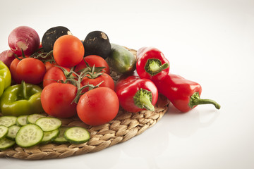 collection vegetables isolated on a white background