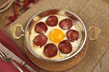 Turkish Sausage (sucuk) and egg