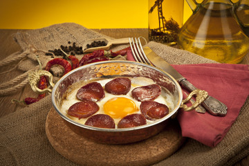 Turkish Sausage (sucuk) and egg