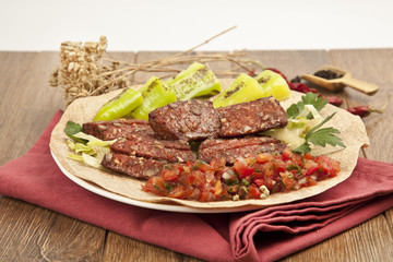 Sausage ( Turkish Sucuk ) concept photo