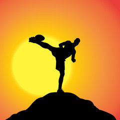 Vector silhouette of man.