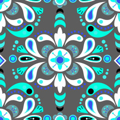 Floral damask seamless pattern background