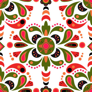 Floral damask seamless pattern background