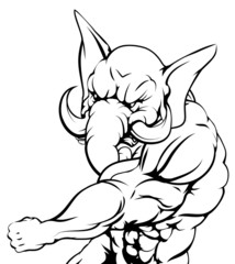 Elephant mascot fighting