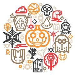 Fototapeta premium Halloween icon Color Circle