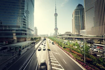 Fototapete road in shanghai lujiazui financial center © Iakov Kalinin
