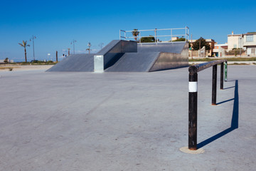 Skatepark in sunny day