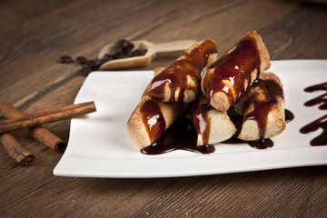 Cinnamon Dessert with Chocolate sauce