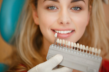Woman at Dentist  clinic.  Teeth care and tooth health