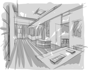 sketch of interior