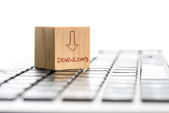 Download Text with Arrow on Cube Above Keyboard