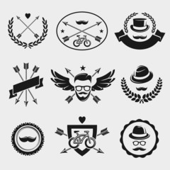 Hipster elements and labels set. Vector