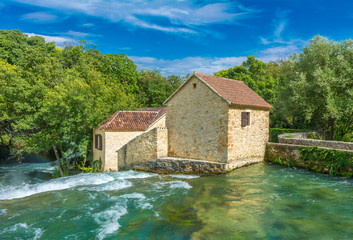 Fototapeta na wymiar Mediterranean building in Krka National Park, Croatia
